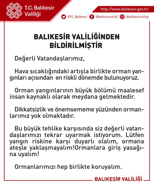 Ormanlarımızı Hep Birlikte Koruyalım.